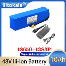 LiitoKala-Batería para bicicleta eléctrica, paquete de batería de iones de litio, kit de conversión de bicicleta Bafang 100w y cargador con enchufe XT60, 48V, 10ah, 6ah 2024 - compra barato