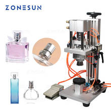 ZONESUN-máquina neumática de prensado de botellas de vidrio para Perfume, máquina de prensado de botellas pequeñas, Collar de Perfume de escritorio 2024 - compra barato
