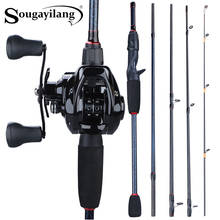 Sougayilang 1.8m- 2.4m Casting Fishing Rod Combo Portable 5 Section  Fishing Rod and 12+1BB 7.0:1 Gear Ratio Baitcasting Reel 2024 - buy cheap