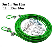 Cabo de corda de aço verde revestido de pvc, 3m a 20m, cabo de aço inoxidável para varal, estufa, uva, galpão, 4mm 2024 - compre barato