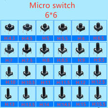 50PC/pack  6*6 Tact Switch Tactile Push Button Micro Switch Height: 4.3MM-13.5MM for Electric Appliance Built- In Key Switches 2024 - buy cheap