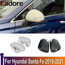 Capa cromada para retrovisor de carro, para hyundai santa fe 2019, 2020, 2021, acessório externo 2024 - compre barato