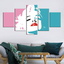 Pintura en lienzo de cara de mujer, imagen de arte de pared, impresiones modulares, Cuadros Póster, decoración del hogar, 5 piezas 2024 - compra barato