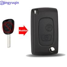 jingyuqin 2 Button Key Shell Case Flip Fob For PEUGEOT 107 207 307 407 607 1007 for Citroen C1 C2 C3 Pluriel C4 C5 C8 2024 - buy cheap