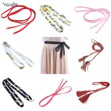 Colorful  Fashion Women Braided Tassel Belt  Boho Girls Thin Waist Rope Knit Belts For Dress Waistbands Accessories 2024 - buy cheap