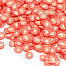 Argila quente para artesanato 100 segunda peça de tomate, argila polímero, material de plástico, adesivo minúsculos, partículas de lama fofas, diy 2024 - compre barato