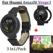 Capa protetora caso para xiaomi huami amazfit verge cinta pulseira de pulso + tela película protetora para amazfit3 verge relógio banda 2024 - compre barato
