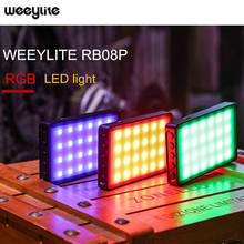 Weeylife rb08p rgb 2500k-8500k mini vídeo led luz de preenchimento portátil bateria embutida para o tiro da câmera do telefone 2024 - compre barato
