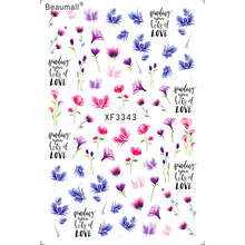 Calcomanías de flores transparentes para manicura, pegatinas con pegamento para la espalda, diseño de uñas, Belleza 2024 - compra barato