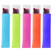 Behogar 5pcs Reusable Popsicle Bag Holder Ice Lolly Freezer Antifreezing Protector Sleeve Ice Cream Pop Tool Random Color 2024 - buy cheap