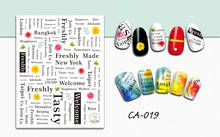 Adesivos 3d para unhas, letras em inglês, flores, arte decoração, manicure, decalque deslizante, acessórios de pontas de unhas 2024 - compre barato