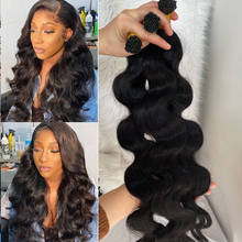 Hair Extensions Human Hair Body Wave I Tip Microlinks Brazilian Remy Hair Bulk 100% Human Hair Natural Black Color For Women 2024 - buy cheap