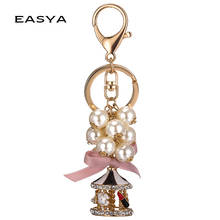 EASYA New Arrival Romantic House Pearl Women Car Keychain Key Ring Holder Girls Bags Charm Gift for Friends Small Gift CHY-3710 2024 - buy cheap