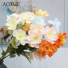 AOXUE Artificial fake flower 6 heads snow peony simulation bouquet decoration wedding home hotel decoration flower arrangement 2024 - buy cheap