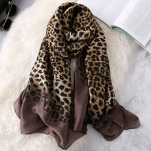 Visual Axles Vintage Leopard Silk Scarf Women Winter Luxury Brand Silk Pashmina Shawl Foulard Ladies Fashion Head Hijab Scarves 2024 - buy cheap