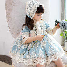 Vestido Vintage de princesa Lolita para niña, ropa de fiesta de verano, de flores de encaje, estilo español, alta calidad, 2 uds. 2024 - compra barato