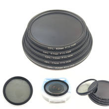 CPL Циркулярный поляризационный фильтр с ультратонкой оправой Камера фильтр для цифровой зеркальной камеры Canon Nikon DSLR Камера объектива 52 мм/55/58/62/67/72/77/82 мм 2024 - купить недорого