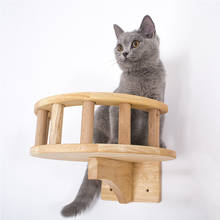 Pet Furniture Wooden Climbing Frame Cat Wall Steps Cat Tree Tower Wall Hanging Kitten Toy House Stratch Post with Guardrail 2024 - buy cheap