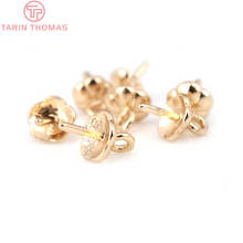 20PCS 5.5MM 24K Champagne Gold Color Plated Brass Half hole Beads Caps Charms Connector High Quality Diy Jewelry Accessories 2024 - buy cheap