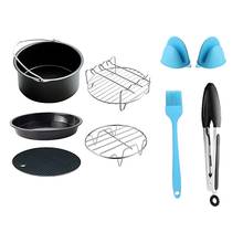 8 Pcs Air Fryer Accessories 7 Inch For Air Fryer 5.3 To 5.8QT Baking Basket Pizza Plate Grill Pot Kitchen Cooking Tool 2024 - compre barato