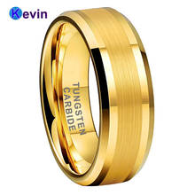 Men Women Wedding Ring Tungsten Carbide Ring With Bevel Edges Polished Brushed 8MM Comfort Fit 2024 - buy cheap