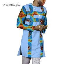 Camisa africana para hombre, vestido Dashiki de manga larga con cuello redondo, retales estampados africanos, informal, para fiesta y boda, WYN607 2024 - compra barato