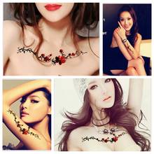 5PCS/lot Temporary Waterproof Tattoo Stickers Clubs Vine Chest Wrist Color Female Tattoo Stickers Fashion 2024 - buy cheap