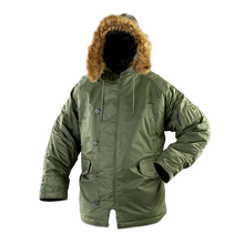 Длинная зимняя мужская куртка с меховым воротником и капюшоном, теплая Мужская парка с длинным рукавом, военные канадские пуховики, куртки, пальто 2020 N3B 2024 - купить недорого