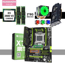 HUANANZHI-placa base X79 para juegos, dispositivo con doble ranura M.2 SSD, Xeon CPU E5 2680 V2, Enfriador de CPU, 16 GB de RAM, 2x8 GB, RECC, GTX750Ti, tarjeta de vídeo 2024 - compra barato