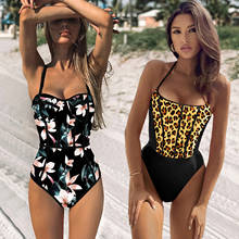2022 New Sexy One Piece Swimsuit Women Swimwear Cut Out Bathing Suit Summer Push Up Monokini Print Swim Suit  Beach Wear Female 2024 - buy cheap