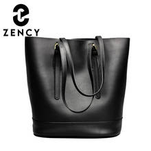Zency Large Capacity Women Shoulder Bags 100% Genuine Leather Handbag Brown Vintage Shopping Bag Super Quality Casual Tote Purse 2024 - buy cheap