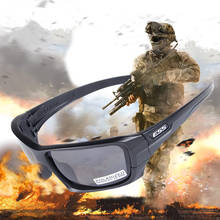 Очки солнцезащитные Мужские поляризационные, защитные армейские солнечные очки TR90 в стиле милитари, с 4 линзами, пуленепробиваемые, для велоспорта, UV400 2024 - купить недорого
