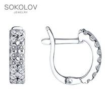 SOKOLOV Silver drop earrings with stones with cubic zirconia fashion jewelry silver 925 women's male, long earrings 2024 - buy cheap