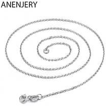 ANENJERY Silver Color Fashion O Link Chain Necklace For DIY Jewelry Making Wholesale Necklace S-N36 2024 - buy cheap