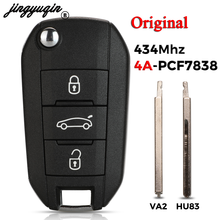 Jingyuqin chave de carro dobrável, 3 botões, 4a, chip remoto, 433mhz, pcf7938x, para citroen aircross c5 c6 2024 - compre barato