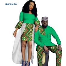 Vestidos de outono com estampa africana para mulheres, conjunto de roupas com camisa e calça de bazin masculina wyq72 2024 - compre barato