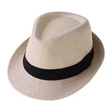 Sombrero de paja de playa para niños y niñas, sombrero de paja de Jazz, Panamá, Trilby, Gángster, transpirable, para exteriores 2024 - compra barato