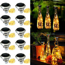 Solar Wine Bottle Cork Lights Outdoor Waterproof Copper Wire Fairy Garland String Lights for Xmas Festival Party Wedding 2024 - buy cheap