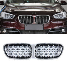 Парная Алмазная решетка для BMW 5 Series GT F07 535i 550i 2009-2017 автомобильный передний бампер, носовые решетки, автомобильные аксессуары 2024 - купить недорого