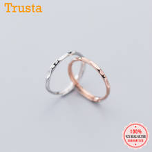 Trustdavis-Anillo de plata de primera ley minimalista para mujer, sortija abierta, plata esterlina 925, estilo minimalista, resistente, DA743 2024 - compra barato