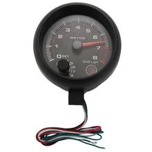 Universal 3.75 inch 12V White LED Backlit Tachometer Gauge with Red Shift Light for Auto Gasoline Car, 0-8000 RPM 2024 - buy cheap