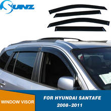 Side Window Deflectors For Hyundai Santafe Santa fe 2008 2009 2010 2011 Acrylic Black Door Visor Sun Rain Guards SUNZ 2024 - buy cheap