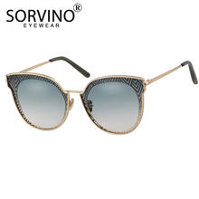 SORVINO Retro Luxury Cat Eye Sunglasses Women 2020 Shades Brand Designer Fashion Big 90s PInk Green Brown Gold Sun Glasses P407 2024 - buy cheap