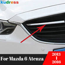 Cubierta de rejilla central delantera para Mazda 6 Atenza 2013, 2014, 2015, 2016, ABS, cromada, estilo de coche, 2 uds. 2024 - compra barato