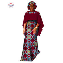 2021 New Fashion African Suit for Women Dashiki Crop Skirt and Top African Clothes Bazin Headtie Plus Size Skirt Set WY1618 2024 - buy cheap