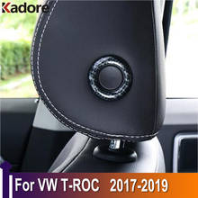 Подголовник для Volkswagen T-Roc TROC 2017 2018 2019 из углеродного волокна, регулировочная крышка для отдыха, отделка, аксессуары для интерьера, Стайлинг автомобиля 2024 - купить недорого