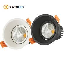 Mini refletor embutido de led cob com iluminação regulável, alta qualidade, 12w, ac110v, 220v, inclui driver de led 2024 - compre barato