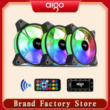 GO-ventilador de refrigeración AR12 para ordenador, enfriador RGB de 120mm, ajuste Argb, silencioso, IR, AURA SYNC 2024 - compra barato