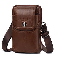 Men Genuine Leather Bag Purse Waist Belt Pack Hook Cross Body Business Cell Phone Case Small Shoulder Fanny Messenger Bags 2024 - buy cheap