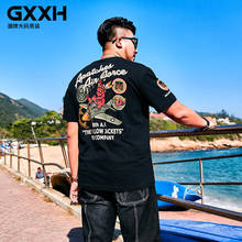 New 2021 Summer GXXH Large Men's T-shirt Male Short-sleeved Fat Plus Size Cartoon Print T-shirt Casual Loose Tee Size 2XL-7XL 2024 - buy cheap
